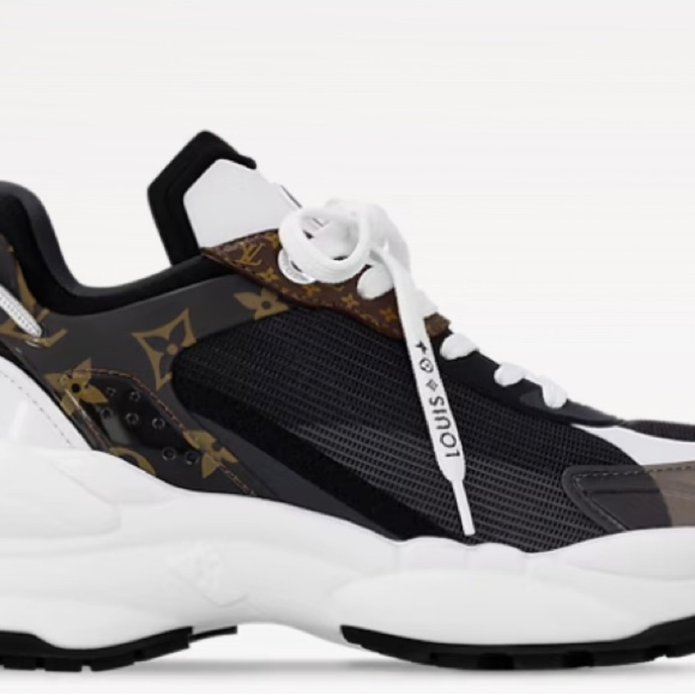 Louis Vuitton Black and White Women's Run 55 Sneakers item#1AAP5L